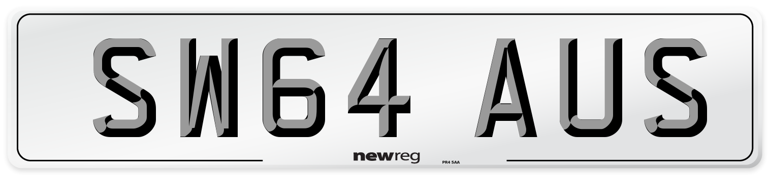 SW64 AUS Number Plate from New Reg